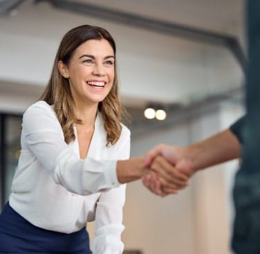 Woman shake hand