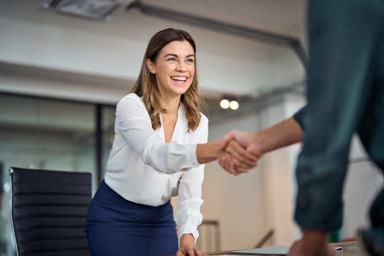 Woman handshake