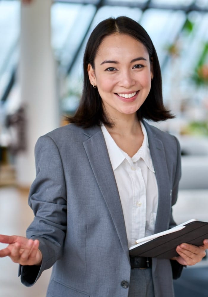 Woman smiling